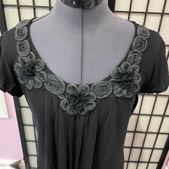 TWENTYONE women’s black floral neckline blouse size S preloved condition - Picture 9 of 11